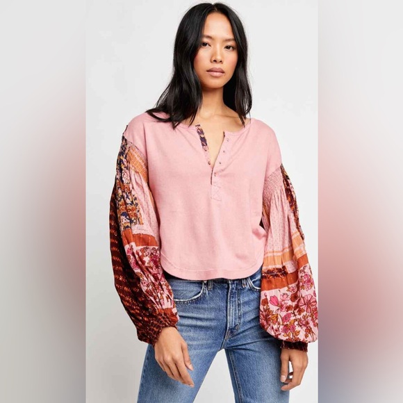 Free People Tops - Free People “Light Magic Henley” Size Medium